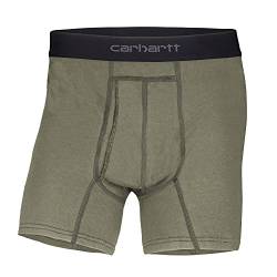 Carhartt Herren Boxershorts aus Baumwollmischgewebe, 12,7 cm, 2er-Pack Retroshorts, Burnt Olive, 4X-Large von Carhartt
