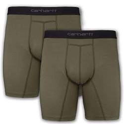 Carhartt Herren Boxershorts aus Baumwollmischgewebe, 20,3 cm, 2 Stück Slip, Burnt Olive, 4X-Large von Carhartt