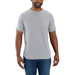 Carhartt Herren Force® Relaxed Fit, mittelschweres, kurzärmliges Pocket T-Shirt, Grau meliert, M von Carhartt