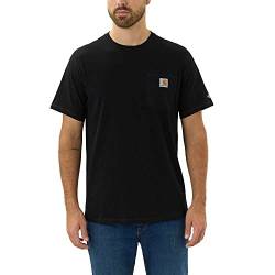 Carhartt Herren Force® Relaxed Fit, mittelschweres, kurzärmliges Pocket T-Shirt, Schwarz, L von Carhartt