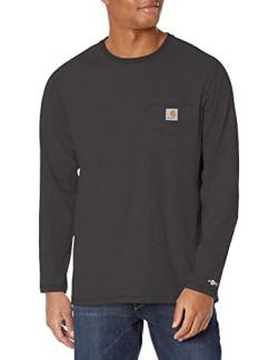 Carhartt Herren Force Relaxed Fit Midweight Long-Sleeve Pocket Arbeits-T-Shirt, Carbon Heather Gr. M von Carhartt