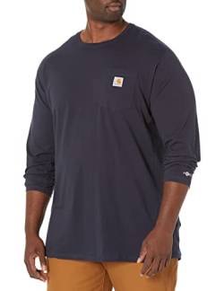 Carhartt Herren Force Relaxed Fit Midweight Long-Sleeve Pocket Arbeits-T-Shirt, Navyr Gr. L von Carhartt