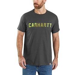 Carhartt Herren Force Relaxed Fit Midweight Short Sleeve Raglan Arbeits-T-Shirt, Carbon Heather Gr. XXL von Carhartt