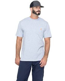 Carhartt Herren K87 Workwear Pocket Short Sleeve (Regular and Big & Tall Sizes) Arbeits Dienst-T-Shirt, Grau meliert, 5X-Groß von Carhartt