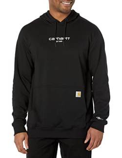 Carhartt Herren Kapuzenpullover Lightweight Shirt with Logo Graphic, Farbe: Schwarz, Größe: L von Carhartt