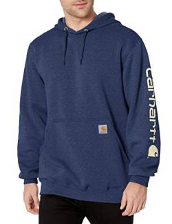 Carhartt Herren Kapuzenpullover Loose Fit Midweight Logo Sleeve Graphic Sweatshirt, Farbe:Scout Blue Heather, Größe:2XL von Carhartt