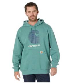 Carhartt Herren Kapuzenpullover Rain Defender C Logo Sweat, Farbe: Slate Green Heather, Größe: L von Carhartt