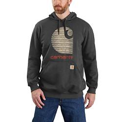 Carhartt Herren Kapuzenpullover Rain Defender C Logo Sweat, Farbe:Carbon Heather, Größe: L von Carhartt