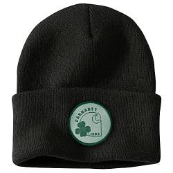 Carhartt Herren Knit Shamrock Patch Beanie Hut, Schwarz 1, Einheitsgröße von Carhartt