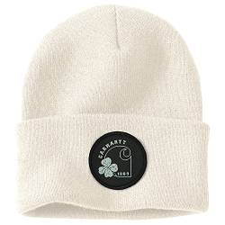 Carhartt Herren Knit Shamrock Patch Beanie Hut, Winter White, Einheitsgröße EU von Carhartt