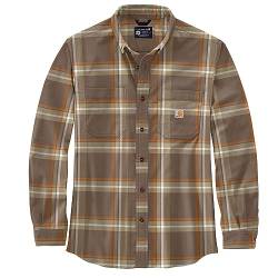 Carhartt Herren Langarmhemd Flannel L/S Plaid Shirt, Farbe:Chestnut, Größe:2XL von Carhartt