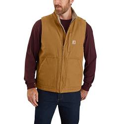 Carhartt Herren Loose Fit Washed Duck Sherpa-Lined Weste, Carhartt® Braun, L von Carhartt