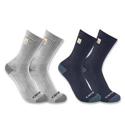 Carhartt Herren Midweight Logo Crew 2er Pack Socken, Gemischt 2, Large von Carhartt