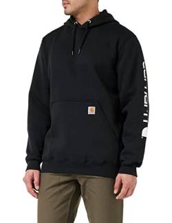 Carhartt Herren Midweight Sleeve Logo Hooded Sweatshirt Kapuzenpullover, Black, XL von Carhartt