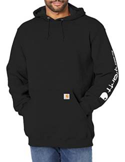 Carhartt Herren Midweight Sleeve Logo Hooded Sweatshirt Kapuzenpullover, schwarz, XXL von Carhartt