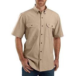 Carhartt Herren Original Fit Short Sleeve Shirt Work Utility Hemd, Dark Tan Chambray, XXX-Large Hoch von Carhartt