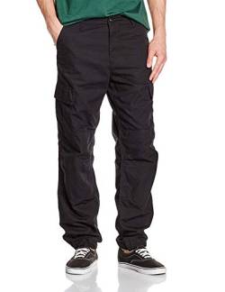 Carhartt Herren Regular Cargo Pant Jeans, Schwarz (Black Rinsed), 33 von Carhartt