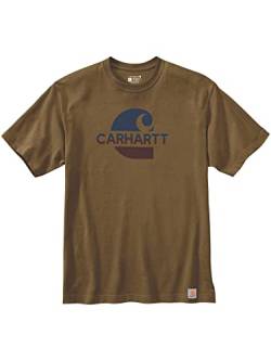 Carhartt Herren Relaxed Fit Heavyweight Short-Sleeve C Graphic T-Shirt, Farbe: Oiled Walnut Heather, Größe: S von Carhartt