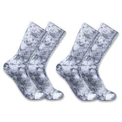 Carhartt Herren-Socken, mittelschwer, Batikfärbung, 2er-Pack, Stahl, Large von Carhartt