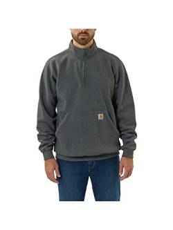 Carhartt Herren Sweatshirt mit Viertelreißverschluss und Stehkragen Arbeits-T-Shirt, Carbon Heatherr Gr. XL von Carhartt