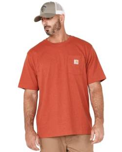 Carhartt Herren T-Shirt Relaxed Fit Heavyweight Short-Sleeve Pocket, Chili Pepper Heather, Größe: S von Carhartt