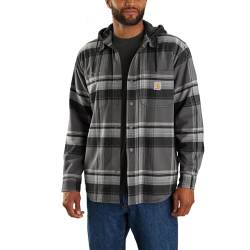 Carhartt Herren Übergangsjacke Flannel Sherpa-Lined Hooded, Farbe:black, Größe:2XL von Carhartt