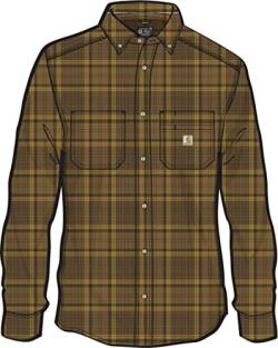 Carhartt Herren Workwear Relaxed Fit Midweight Flannel L/S Plaid Shirt, Oak Brown, L von Carhartt