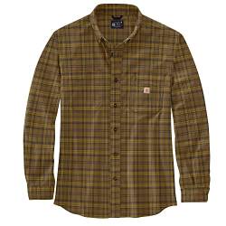 Carhartt Herren Workwear Relaxed Fit Midweight Flannel L/S Plaid Shirt, Oak Brown, XXL von Carhartt