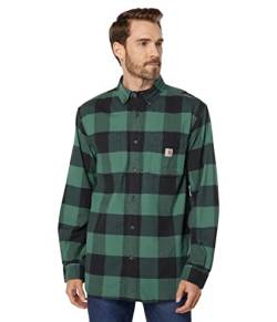 Carhartt Herren Workwear Relaxed Fit Midweight Flannel L/S Plaid Shirt, Slate Green, L von Carhartt