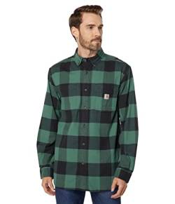 Carhartt Herren Workwear Relaxed Fit Midweight Flannel L/S Plaid Shirt, Slate Green, XL von Carhartt