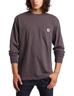 Carhartt Langärmeliges Herren-T-Shirt mit Tasche, lockere Passform, Dunkelgrau, Mittel von Carhartt