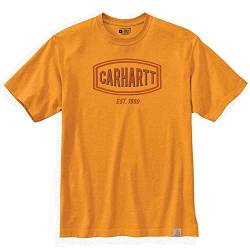 Carhartt Men's 105185 Loose Fit Heavyweight Short-Sleeve Logo Graphic T-Shirt - Medium - Marigold Heather von Carhartt