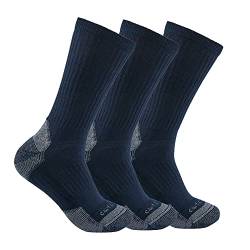 Carhartt Men's Midweight Cotton Blend Crew Sock 3 Pairs, Navy, Medium von Carhartt