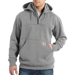 Carhartt Men's Rain-Defender Paxton Heavyweight Hooded Zip Mock Sweatshirt, Heather Gray, Large von Carhartt