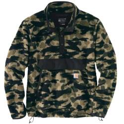 Carhartt Mens Workwear Relaxed Fit Fleece Pullover, Black Blind Blind Duck Camo, XXL von Carhartt