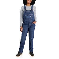 Carhartt Rugged Flex® Damen-Latzhose, lockere Passform, Denim, Bögen, Medium von Carhartt