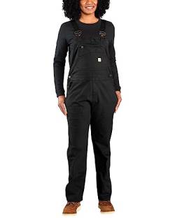 Carhartt Rugged Flex® Damen-Latzhose aus Segeltuch, lockere Passform, Schwarz, Large von Carhartt