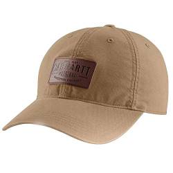 Carhartt Unisex-Adult Rigby Stretch Fit Leatherette Patch Baseball Cap, Dark Khaki, M/L von Carhartt