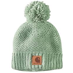 Carhartt Women's Rib Knit Sherpa-Lined Pom Beanie, Jade, OFA von Carhartt