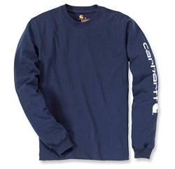 EK231 Longsleeve Logo Langarm Shirt 100% Baumwolle - Farbe: Navy - Größe: M von Carhartt