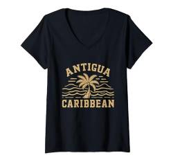 Damen Antigua Karibik T-Shirt mit V-Ausschnitt von Caribbean Antigua Design