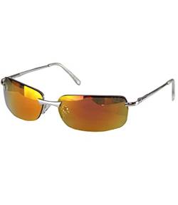 Caripe sportliche Sonnenbrille Herren rechteckig rahmenlos verspiegelt - herso (One Size, 2117 Silber Sun Verspiegelt) von Caripe