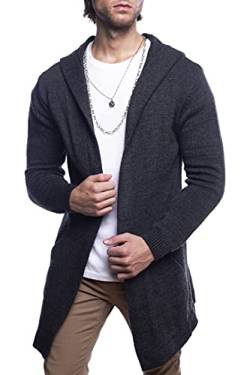 CARISMA Herren Strickjacke Herren Jacke mit Kapuze 7601, Anthra, S von Carisma