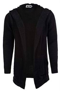 CARISMA Herren Strickjacke Herren Jacke mit Kapuze 7601, Black, XXL von Carisma