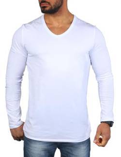 Carisma Herren Basic Uni Longsleeve einfarbiges Langarm T-Shirt tiefer V-Ausschnitt dehnbar Stretch 3428-3441 von Carisma