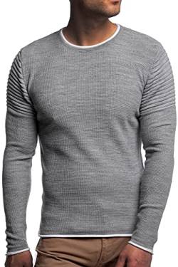 Carisma Herren Feinstrick-Pullover für Winter und Übergang • Herren Longsleeve mit gerippten Ärmeln • Herren Langarmshirt Rundhals-Pullover für Herren 7757 Grey XL von Carisma