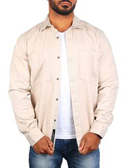 Carisma Herren Hemd Jacke robuste jeansähnliche Qualität Regular fit Uni Retro Safari Look 8548, Grösse:L, Farbe:Beige von Carisma