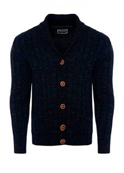 Carisma Herren Strickjacke mit Zopfmuster • Cardigan für Herren elegant und angenehm • Herren Jacke mit Knöpfen 7771 Navy XXL von Carisma