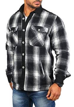 Carisma Herren gefütterte Holzfäller Karo Hemd Jacke Dicke weiche Qualität Regular fit kariert 8524, Grösse:M, Farbe:Schwarz von Carisma