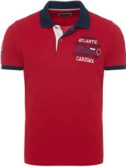 Carisma Kurzarm Poloshirt für Herren 100% Baumwolle ? Herren Polo Shirt mit Stickerei ? Angenehmes Regular Fit Shirt für Büro und Freizeit 4664 red 5XL von Carisma